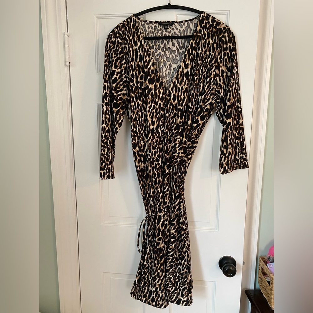 Banana Republic Animal Print Wrap Dress